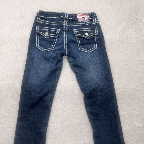 Miss‎  chic women's jeans size 5 style Straight  Denim  Bling Blue - Picture 6 of 9